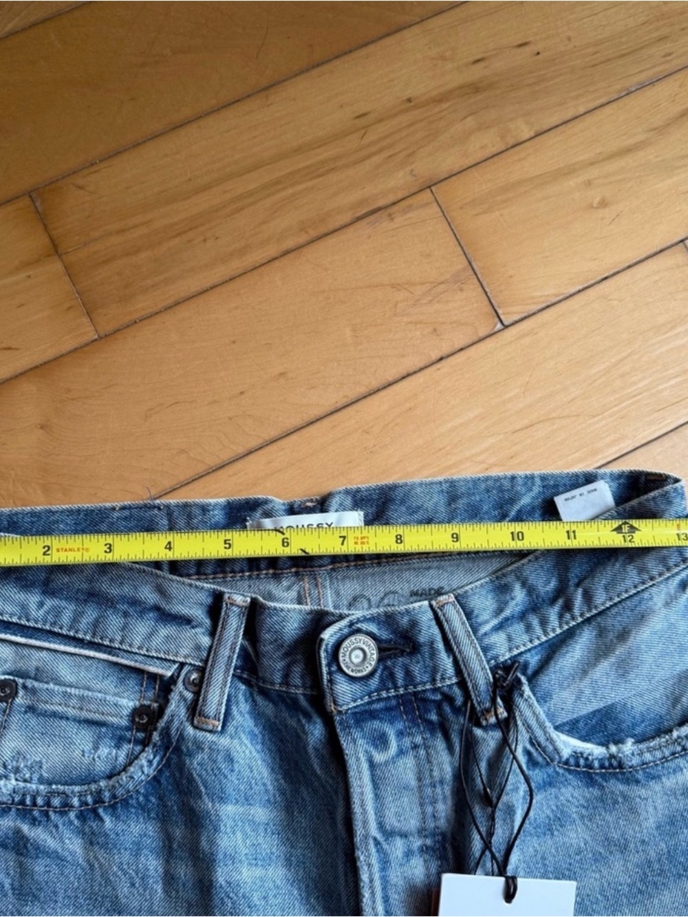 NEW MOUSSY VINTAGE STEELE2260 Straight Light Blue Denim Distressed Jeans Size 26 - Picture 15 of 15